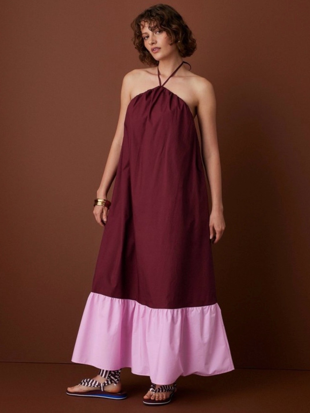 Rosie Assoulin x Target Women's Halter Flounce
Colorblock Maxi Dress | SIZE MED